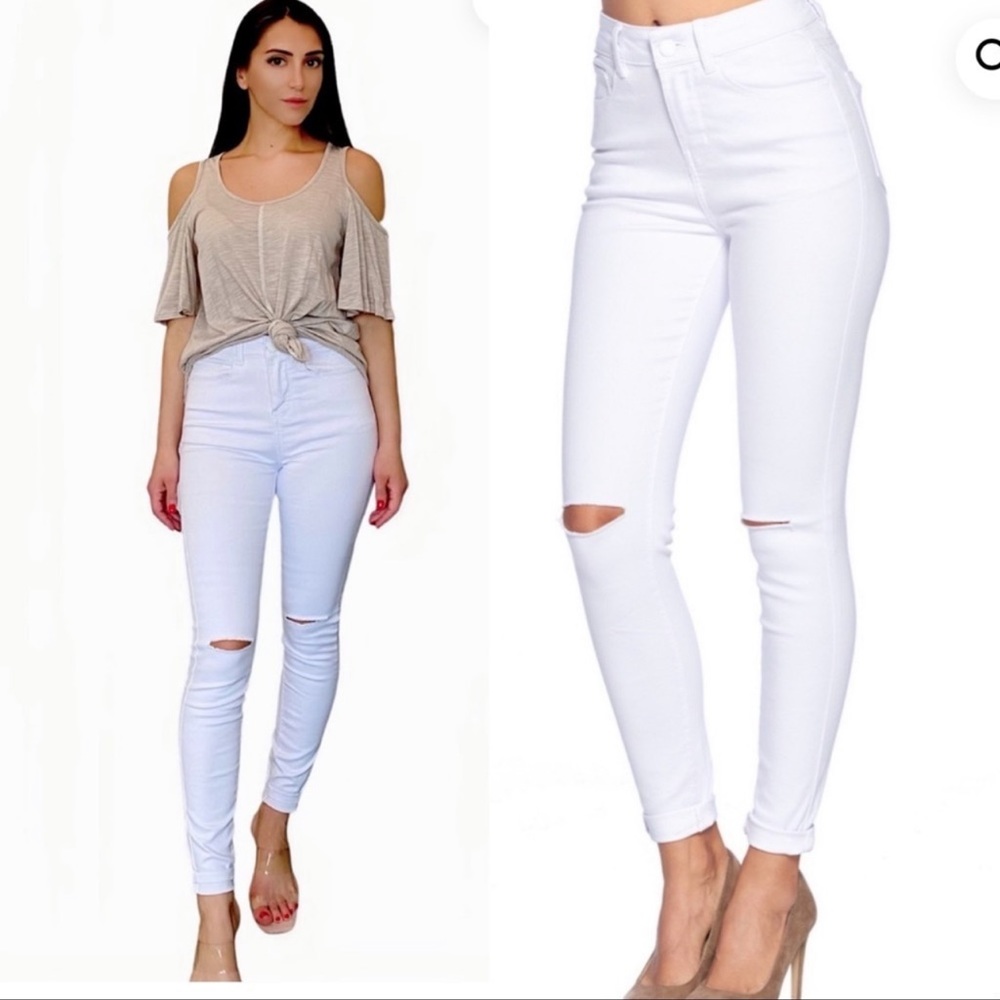 🎉TRUE RELIGION WHITE JENNIE DESTROY JEANS SIZE 29